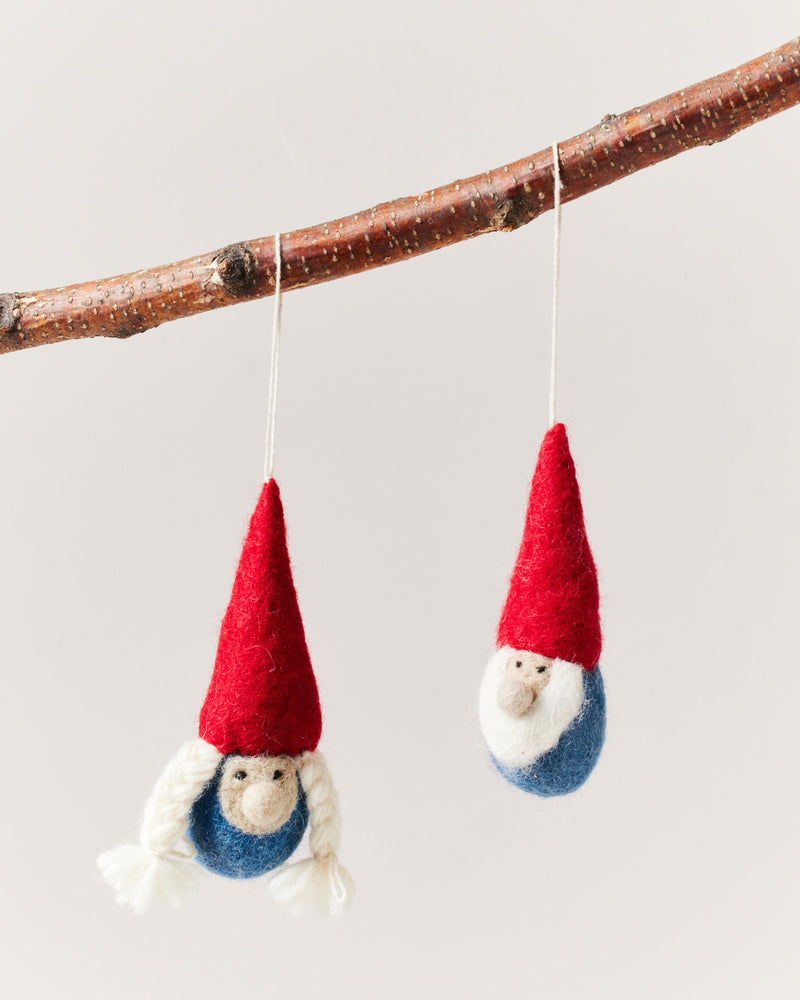 Nordic Felted Gnome Ornament