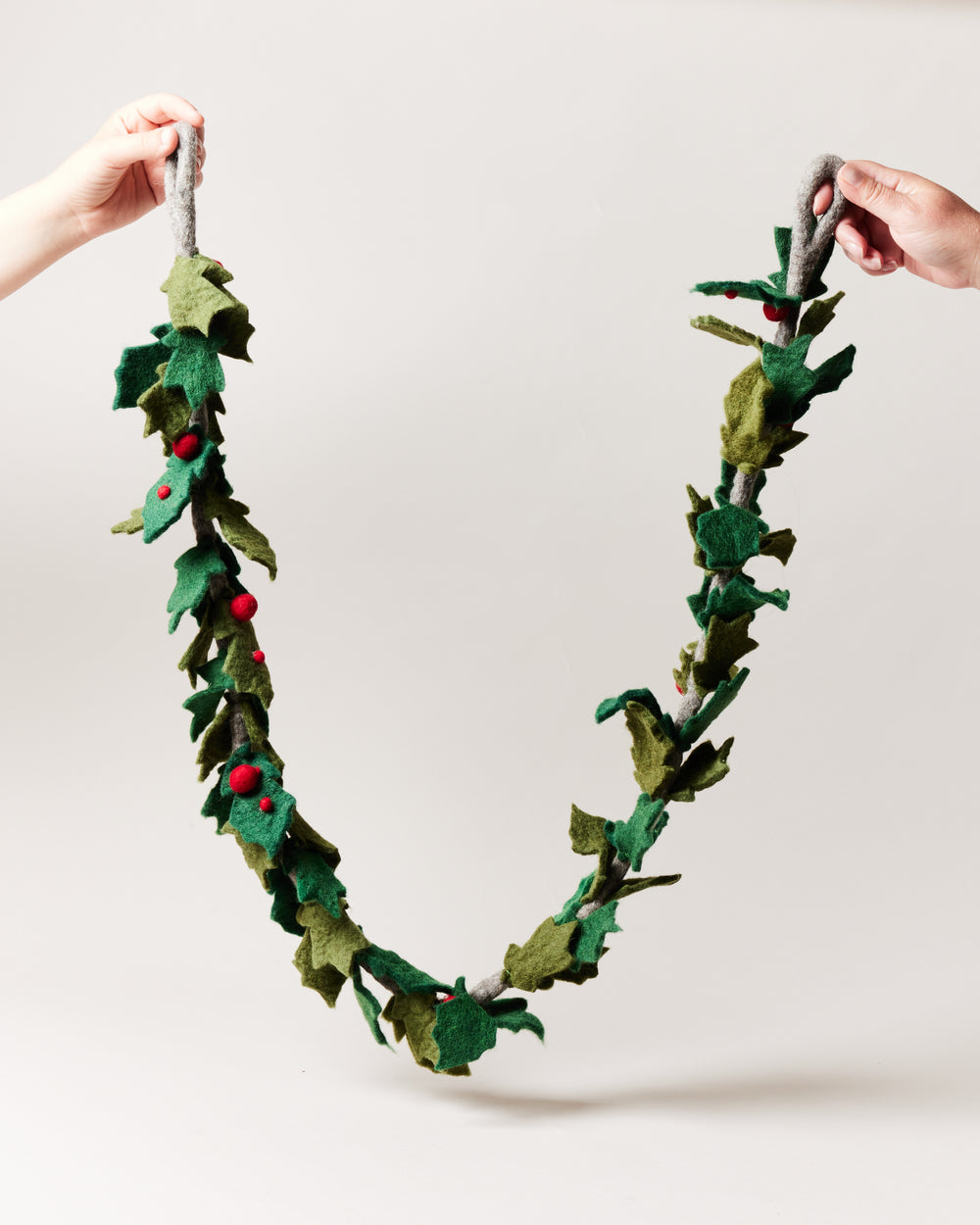 Felted Holly Garland