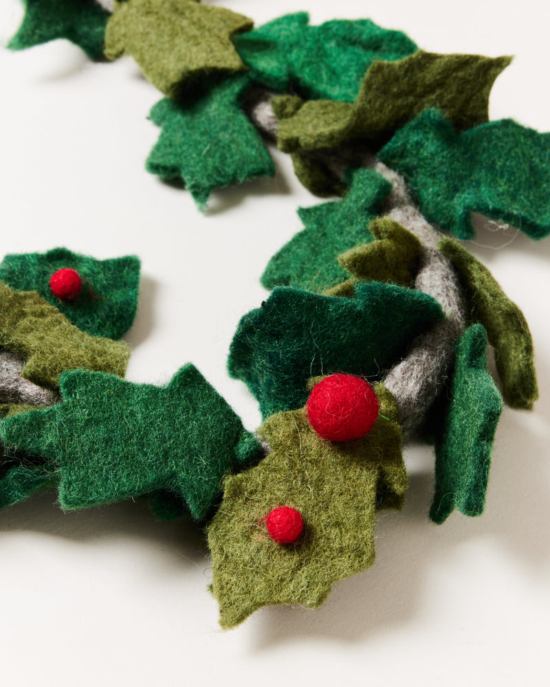 Felted Holly Garland