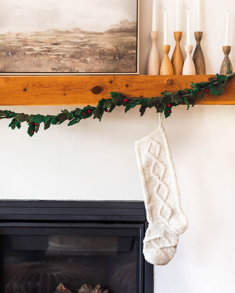 Felted Holly Garland