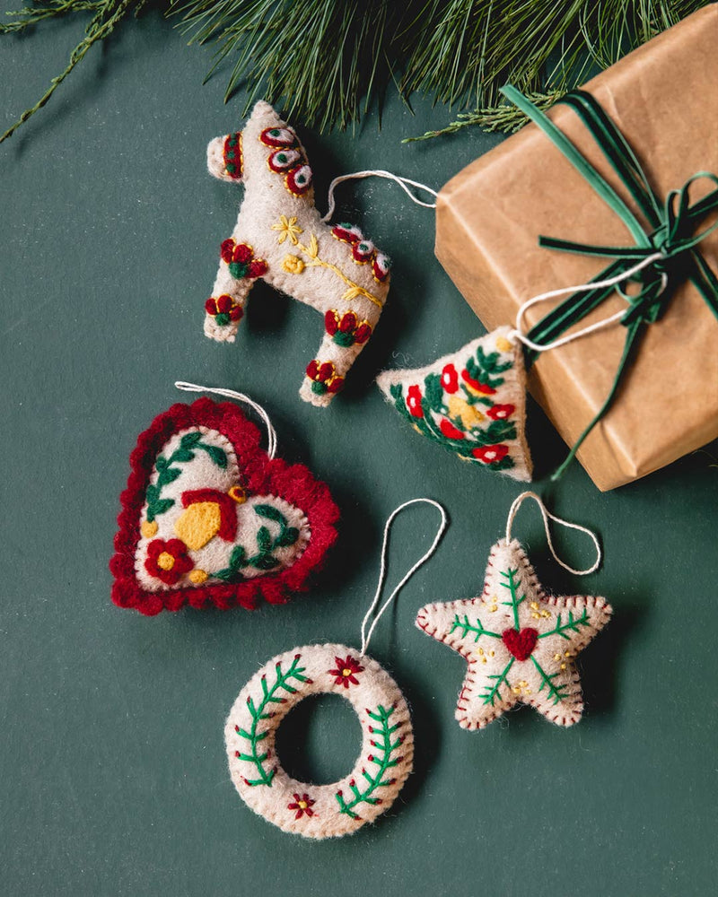 Farmhouse Felted Folk Ornaments