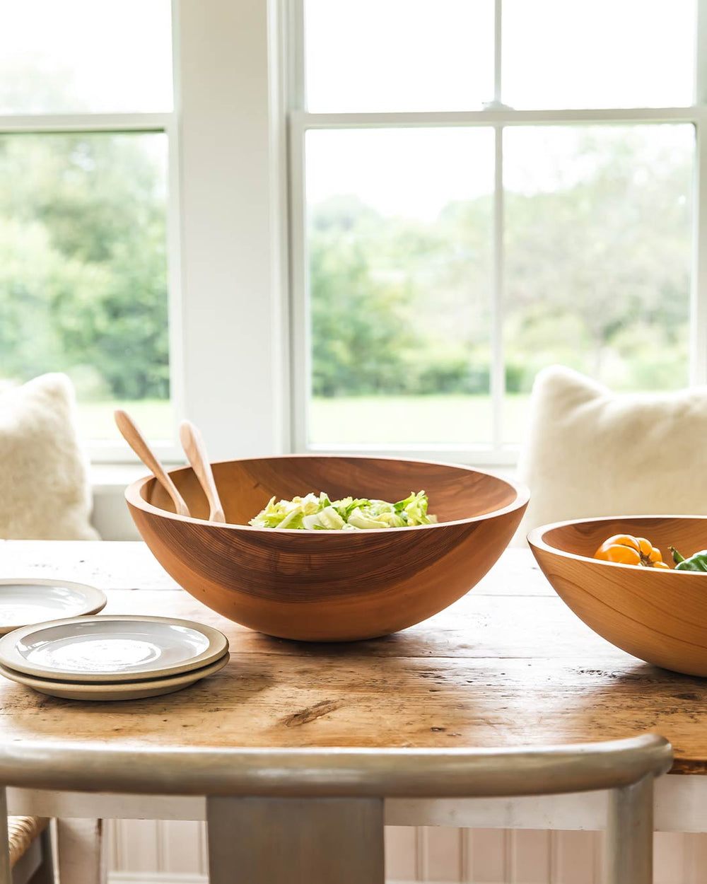 Wooden bowl made of white beech large on sale